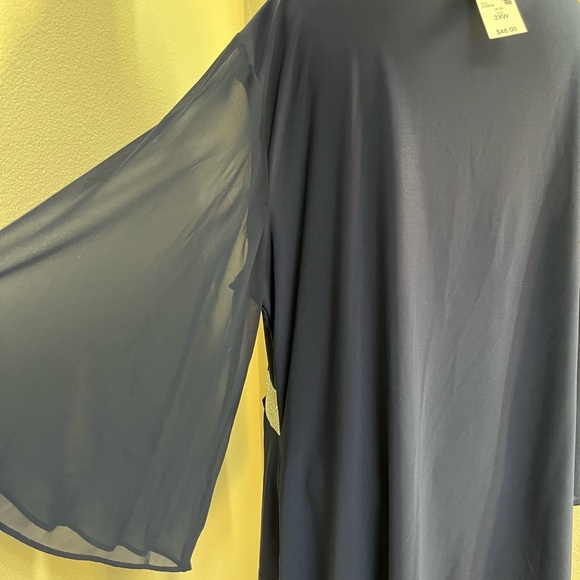 Dress Barn Woman’s Blouse in royal blue with rhinestones - Picture 5 of 6